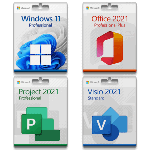 Microsoft Windows 11 Professional + Microsoft Office 2021 Professional + Project 2021 Professional + Visio 2021 Standard for 3 PC
