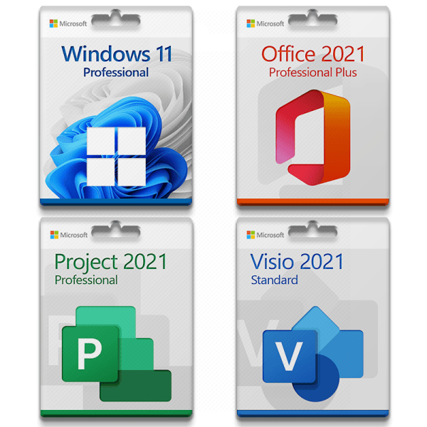 Microsoft Windows 11 Professional + Microsoft Office 2021 Professional + Project 2021 Professional + Visio 2021 Standard for 3 PC